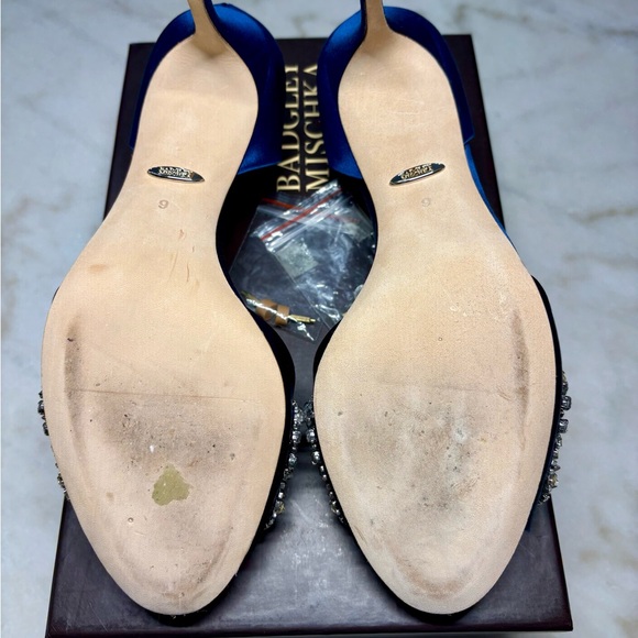 Badgley Mischka Women's Blue Embellished Heels - Picture 4 of 5